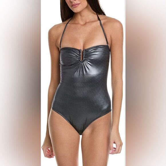 Zadig Voltaire Lumiere Swim Suit/ Body Suit Metallic silver One Piece NWT 40/8 - Picture 1 of 11
